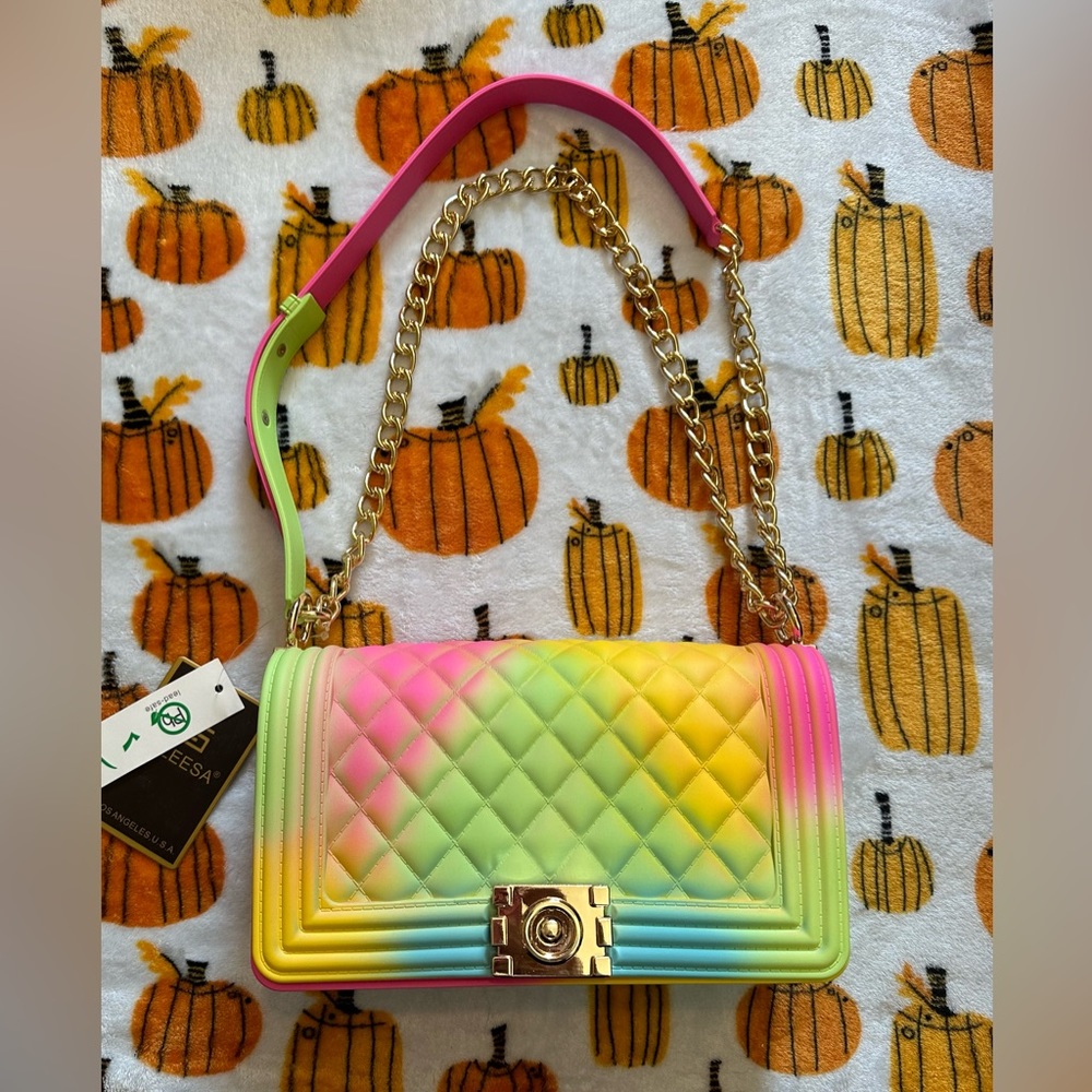 ⛔️SOLD⛔️ Colorful Pastel Ombre Rainbow Quilted Purse Bag Dolls Kill